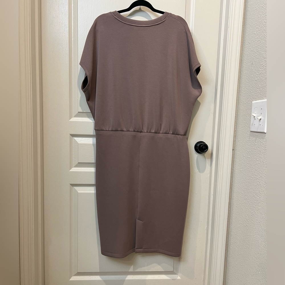 SPANX AirEssentials Modal Blend Midi Dress Mauve Taupe 2X - Picture 3 of 6